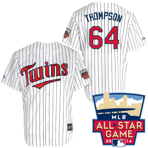 Aaron Thompson #64 Youth Baseball Jersey-Minnesota Twins Authentic 2014 ALL Star Home White Cool Base MLB Jersey